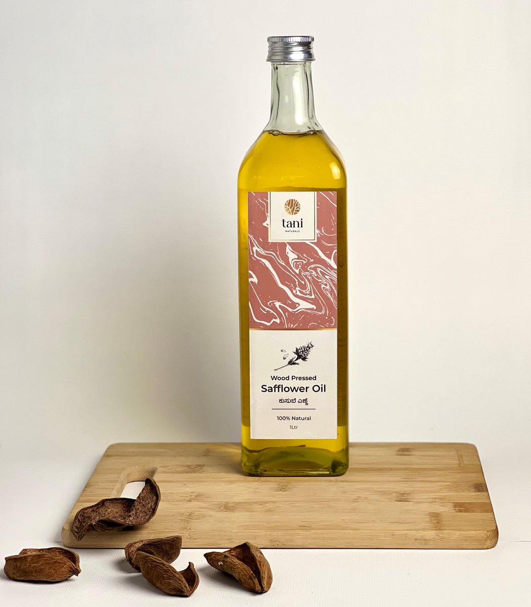 IndicWisdom Wood Pressed Safflower Oil 1 Liter (Cold Pressed - Extracted on  Wooden Churner) : : Grocery